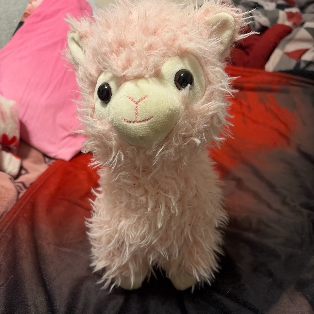 Cute Pink Alpaca Plush Toy